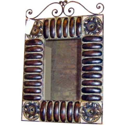 Lustro Prostokątne z Metaloplastyki Czarne 80x54cm