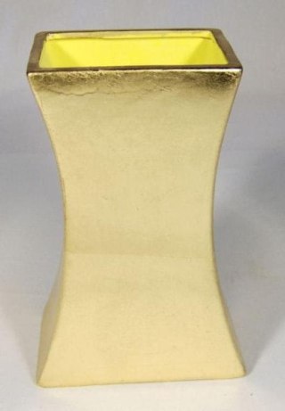 Wazon ceramiczny zwężany złoty