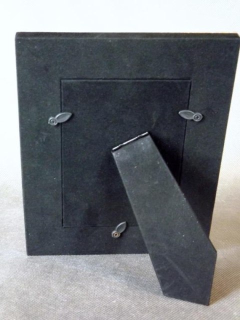 Ramka na zdjęcie stojąca kolor srebrny kratka 19.5x15 cm