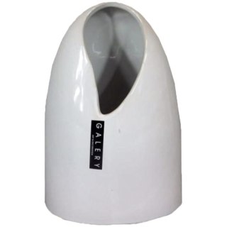 Wazon ceramiczny w kolorze białym 12,5x7,5x18 cm