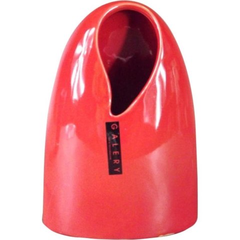Wazon ceramiczny w kolorze czerwonym 12,5x7,5x18 cm