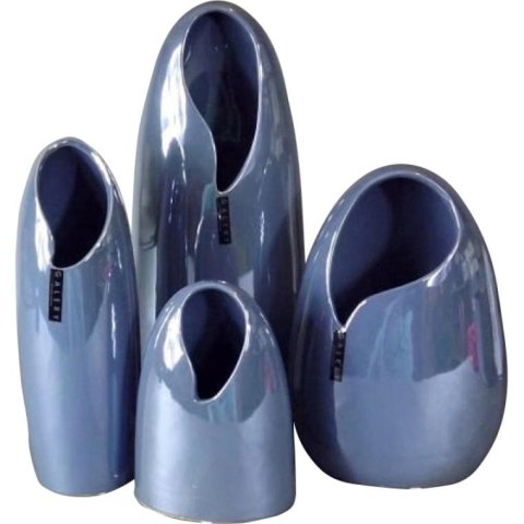 Wazon ceramiczny w kolorze niebieskim duży 16x8x37 cm