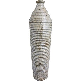 Wazon kamienny w kolorze kremowym w prążki 37x10 cm