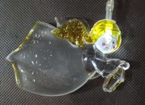 Zestaw 8 Białych Lamp LED z Figurkami Aniołków z Akrylu, Zasilanie Bateryjne, Długość 1.5m
