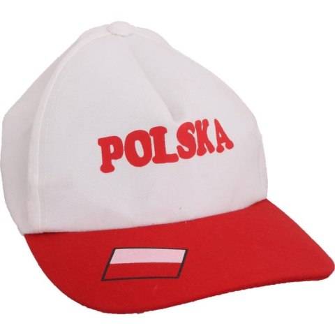 Czapka Kibica Polska z Daszkiem w Barwach Narodowych - Goliat