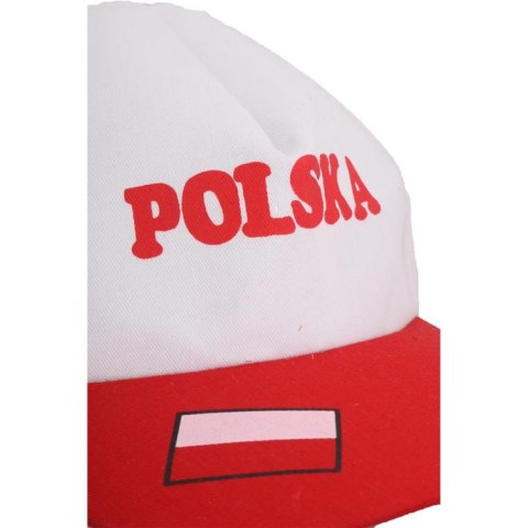 Czapka Kibica Polska z Daszkiem w Barwach Narodowych - Goliat