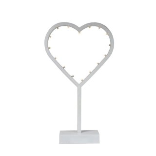 Dekoracja świetlna serce led 38 cm białe
