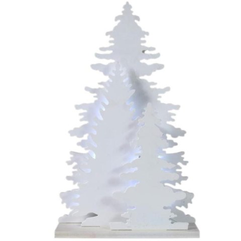 Drewniana Choinka 3D z LED, Zasilana Bateryjnie
