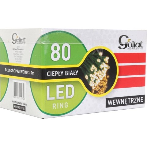 Lampki choinkowe 80 LED RING ciepły biały
