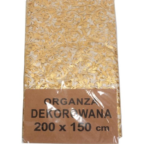 Obrus z organzy dekorowanej, złoty, 200x150 cm, LST3053, nr 5