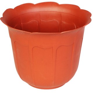 Doniczka Ogrodowa Kształt Kwiatu 18cm - Kolor Ceglany