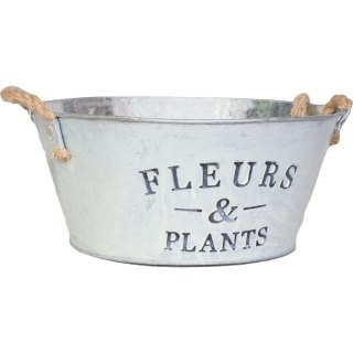 Okrągła, Metalowa Osłonka do Roślin FLEURS & PLANTS w Stylu Vintage