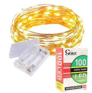 Biały Girlanda Świąteczna z 100 LED Łezkami, na Baterie, Energooszczędna, na Drucie do Formowania