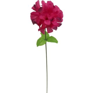 Bordowa Sztuczna Chryzantema na Wszystkich Świętych - Pojedynczy Kwiat z Listkiem, 35 cm