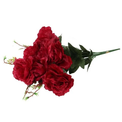 BUKIET 7 RÓŻ KWIAT SZTUCZNY BORDO 70 CM