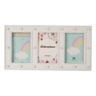 Biała Ramka Dekoracyjna z Podświetleniem LED 40x20cm