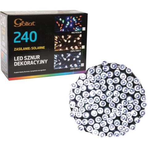LAMPKI CHOINKOWE 240 LED SOLARY ZIMNY BIAŁY