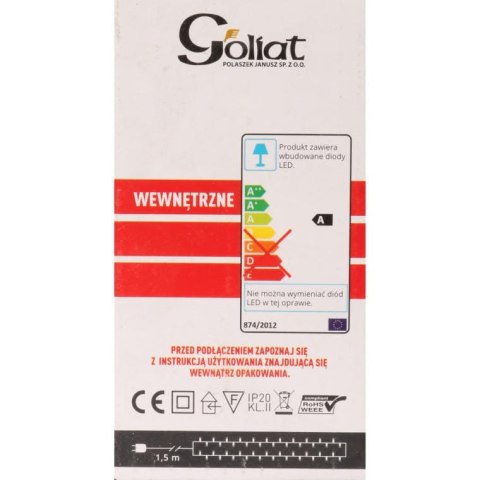 Lampki Choinkowe Sieciowe 100 LED Ring, Kolor Zimny Biały, Długość przewodu 1,5 metra, Użycie Wewnętrzne IP20