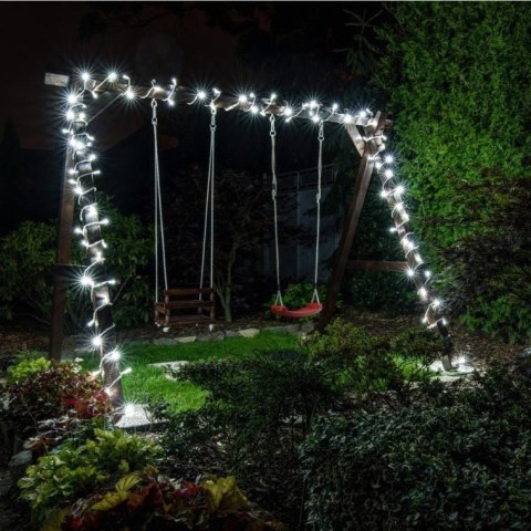 Ring z 80 Lampkami Choinkowymi LED do Wnętrz, Kolor Zimny Biały, Zasilane Sieciowo