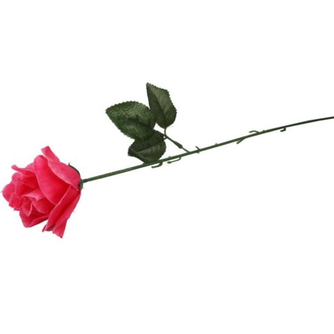 Róża sztuczna pojedynka w kolorze ciemno-różowym 68 cm