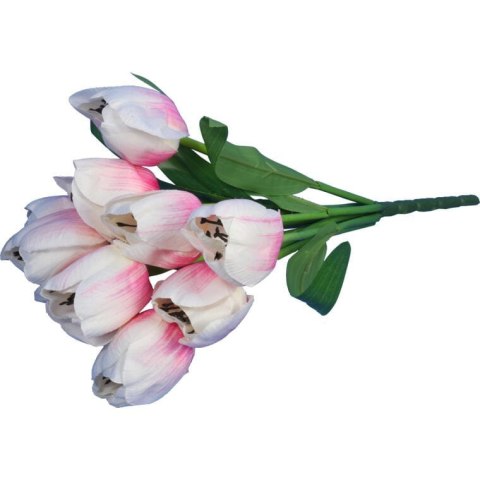 BUKIET 9 SZTUCZNYCH TULIPANÓW W KOLORZE JASNO RÓŻOWYM WYSOKOŚĆ 38CM