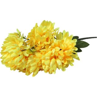 BUKIET ŻÓŁTYCH CHRYZANTEM Z GIPSÓWKĄ - KWIATY SZTUCZNE WYSOKIEJ JAKOŚCI 58cm.