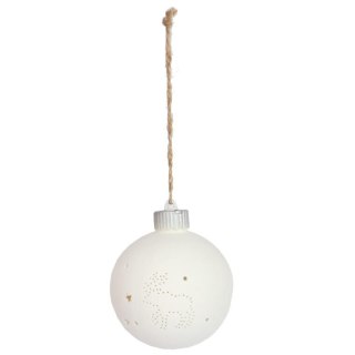 Bombka ceramiczna LED na baterię z motywem renifera