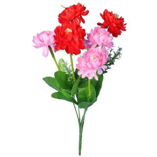 Bukiet Czerwono-Różowych Kaczeńców - Dekoracja Wnętrz i Nagrobna - 38 cm