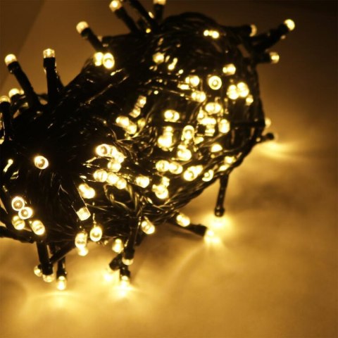 Lampki choinkowe 200 led z 8 funkcyjnym programatorem kolor ciepły biały zewnętrzne