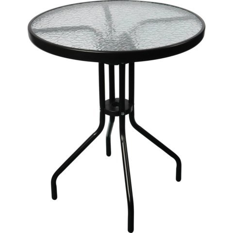 STOLIK OKRĄGŁY BISTRO OGRODOWY SZKLANY BALKONOWY 60 CM