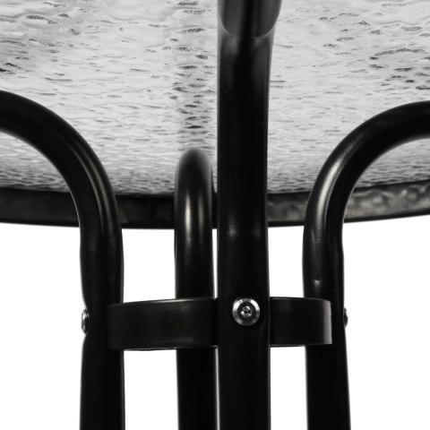 STOLIK OKRĄGŁY BISTRO OGRODOWY SZKLANY BALKONOWY 60 CM