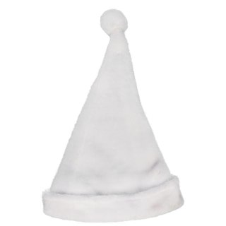 Czapka Mikołaja welurowa, biała 40x30cm