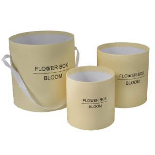 FLOWER BOX PUDEŁKO NA KWIATY PREZENT DEKORACJE KREMOWY ŚREDNI