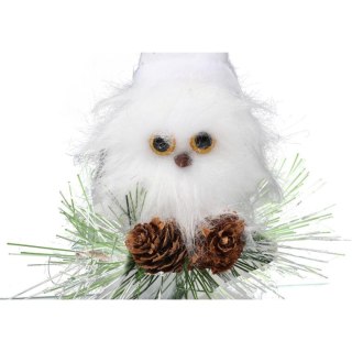 ZAWIESZKA ŚWIĄTECZNA SOWA Z PIÓRKAMI 13 CM