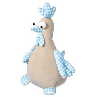 Dekoracyjna Figurka Wielkanocna - Stojąca Kura z Materiału, Niebieska, 25 cm