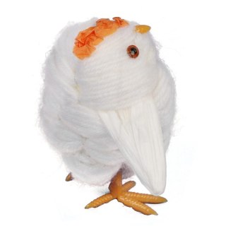 KURCZAK Z WEŁNY FIGURKA 10CM WIELKANOC BIAŁA
