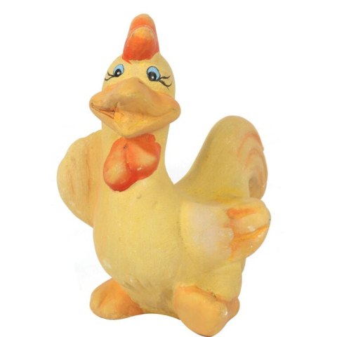 Wielkanocny Kogut Ceramiczny 12cm - Rustykalna Figurka Dekoracyjna w Kolorach Żółto-Czerwonych