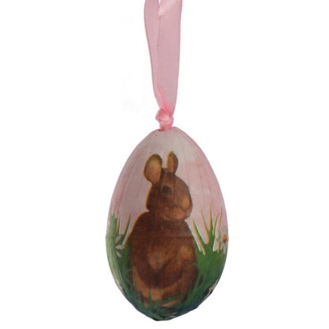 Zestaw Wielkanocnych Jajek Zawieszek z Motywem Zajączka - 12 sztuk, 6 cm