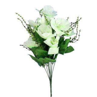 BUKIECIK 10 SZTUCZNYCH ORCHIDEI W KOLORZE BIAŁYM O WYSOKOŚCI 45 CM