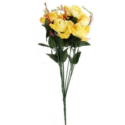 BUKIET 7 RÓŻ KWIAT SZTUCZNY JASNO ŻÓŁTY 70 CM