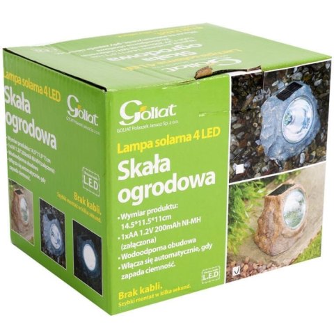 Brązowy Kamień Solarny z LED do Dekoracji Ogrodu