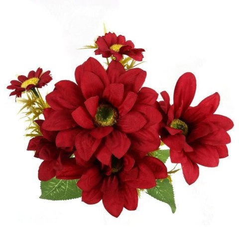Bukiet 7 margaretek 36cm kolor bordowy