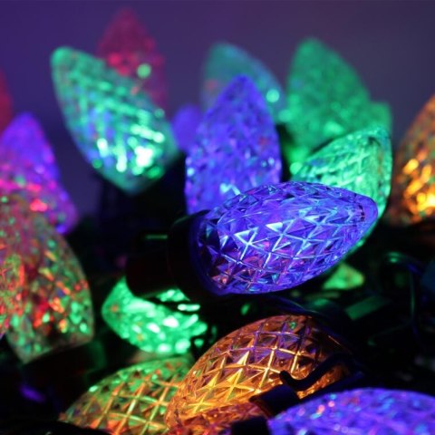 Multikolorowe Lampki Choinkowe w Kształcie Żołędzi 200LED, 19m, Do Użytku Zewnętrznego