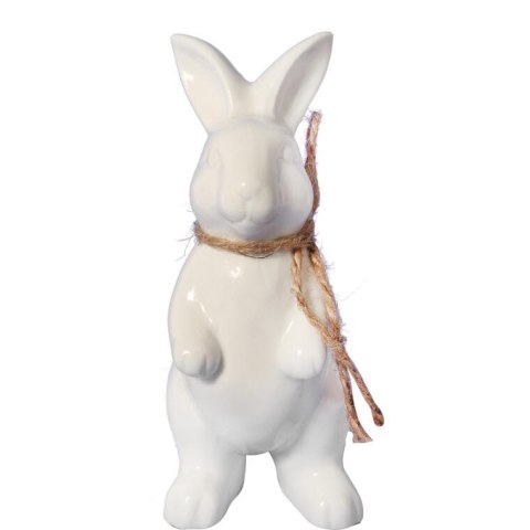 ZAJĄCZEK CERAMICZNY FIGURKA STOJĄCA BIAŁA