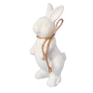 ZAJĄCZEK CERAMICZNY FIGURKA STOJĄCA BIAŁA