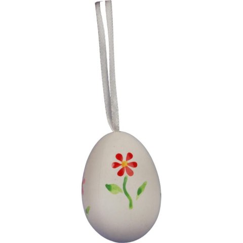 Zestaw Białych, Plastikowych Jajek Wielkanocnych do Zawieszenia - 6 sztuk, 6 cm