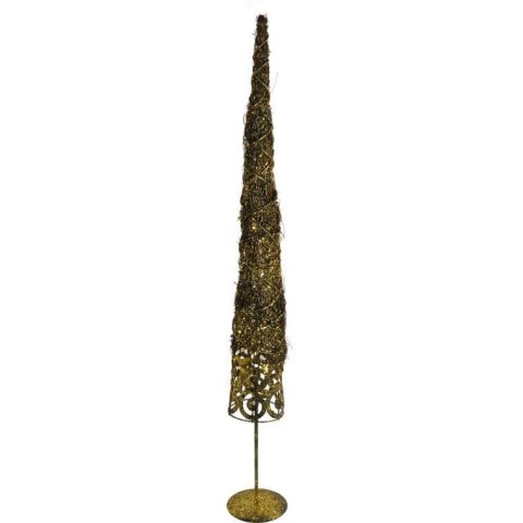 CHOINKA STOŻEK - RATTAN Z METALEM 98CM BRĄZOWA