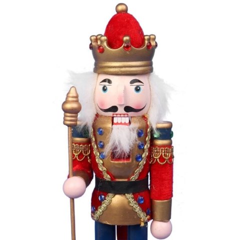 DZIADEK DO ORZECHOW FIGURKA DREWNIANA 30 CM CZERWONA