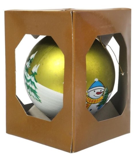 Elegancka Bombka Plastikowa z Motywem Zimowym 8cm - Kolor Zielony