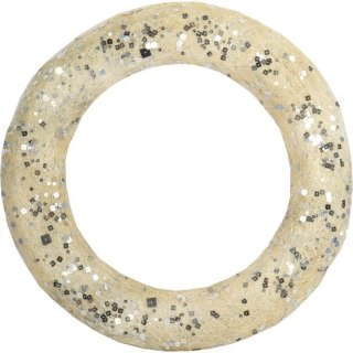 Kremowe Koło Z Sizalu do Zawieszenia - Dekoracja Świąteczna 38 cm
